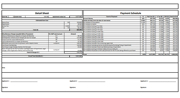 Ruparel Optima Kandivali Costing Plan